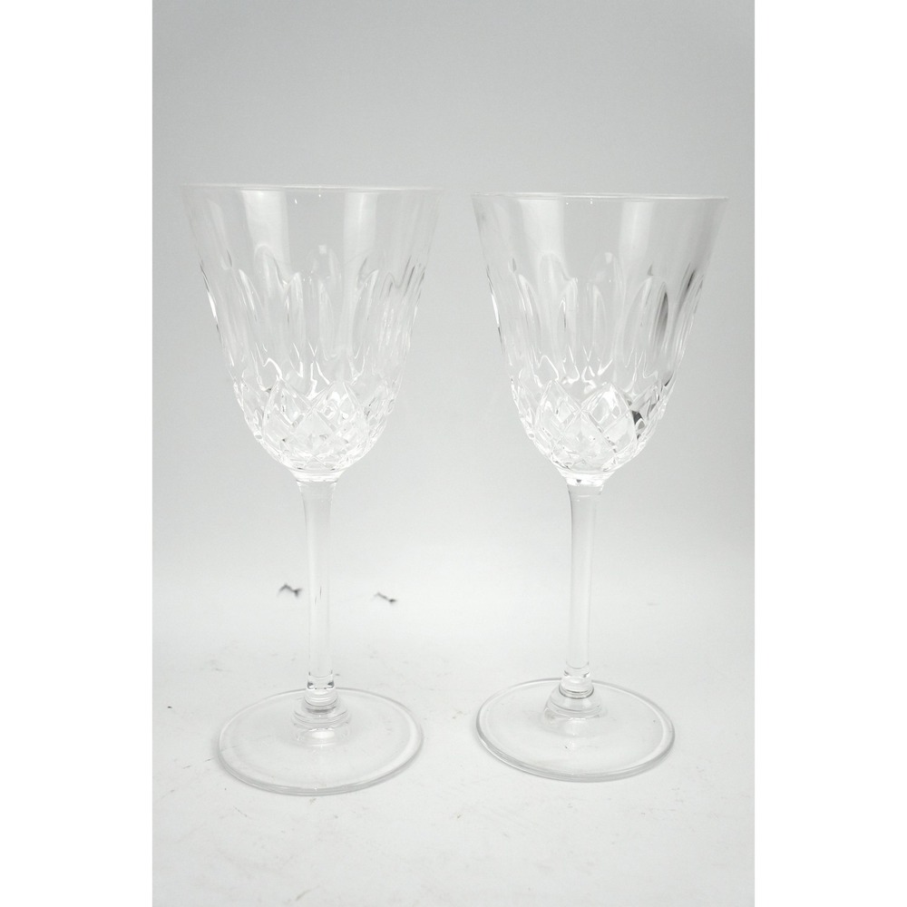 Cameo Cristopher Stuart Set of 2 Diamond Cut Stemware Excellent Wine Glasses